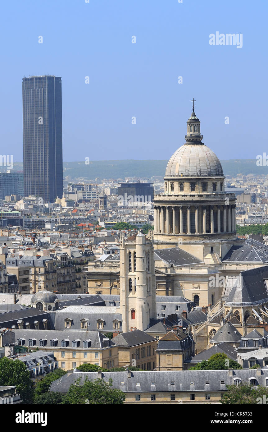 Frankreich, Paris, dem Pantheon und dem Montparnasse-Turm Stockfoto
