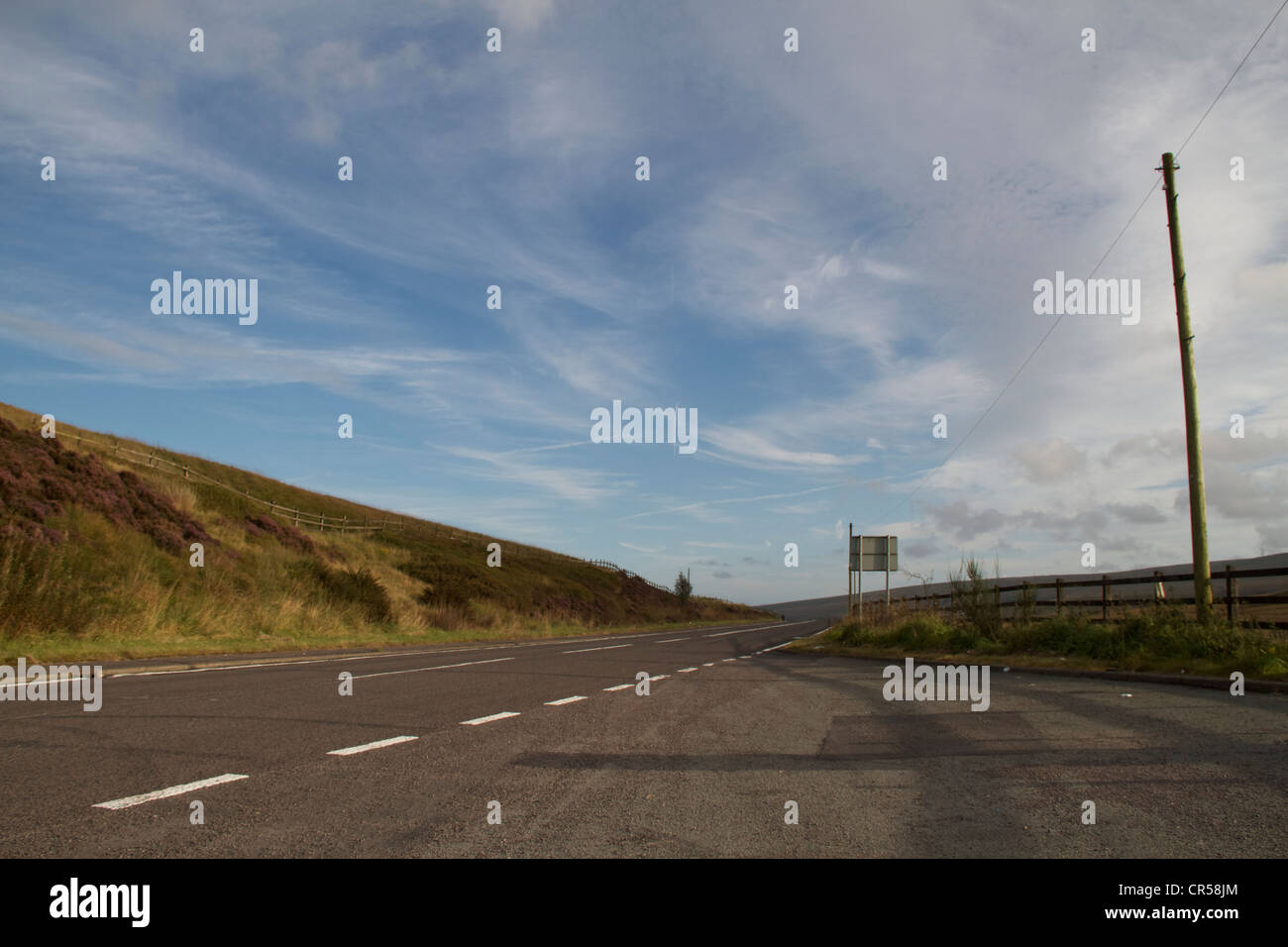 Straße Bolton Lancashire Uk Winter Hill Stockfoto