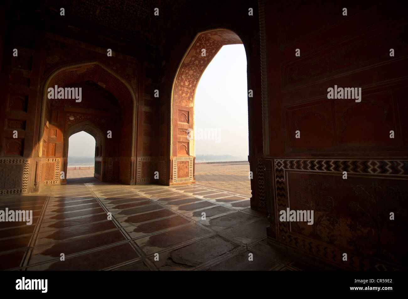 Eines der umliegenden Gebäude von der Taj Mahal, UNESCO-Weltkulturerbe, Agra, Uttar Pradesh, Indien, Asien Stockfoto