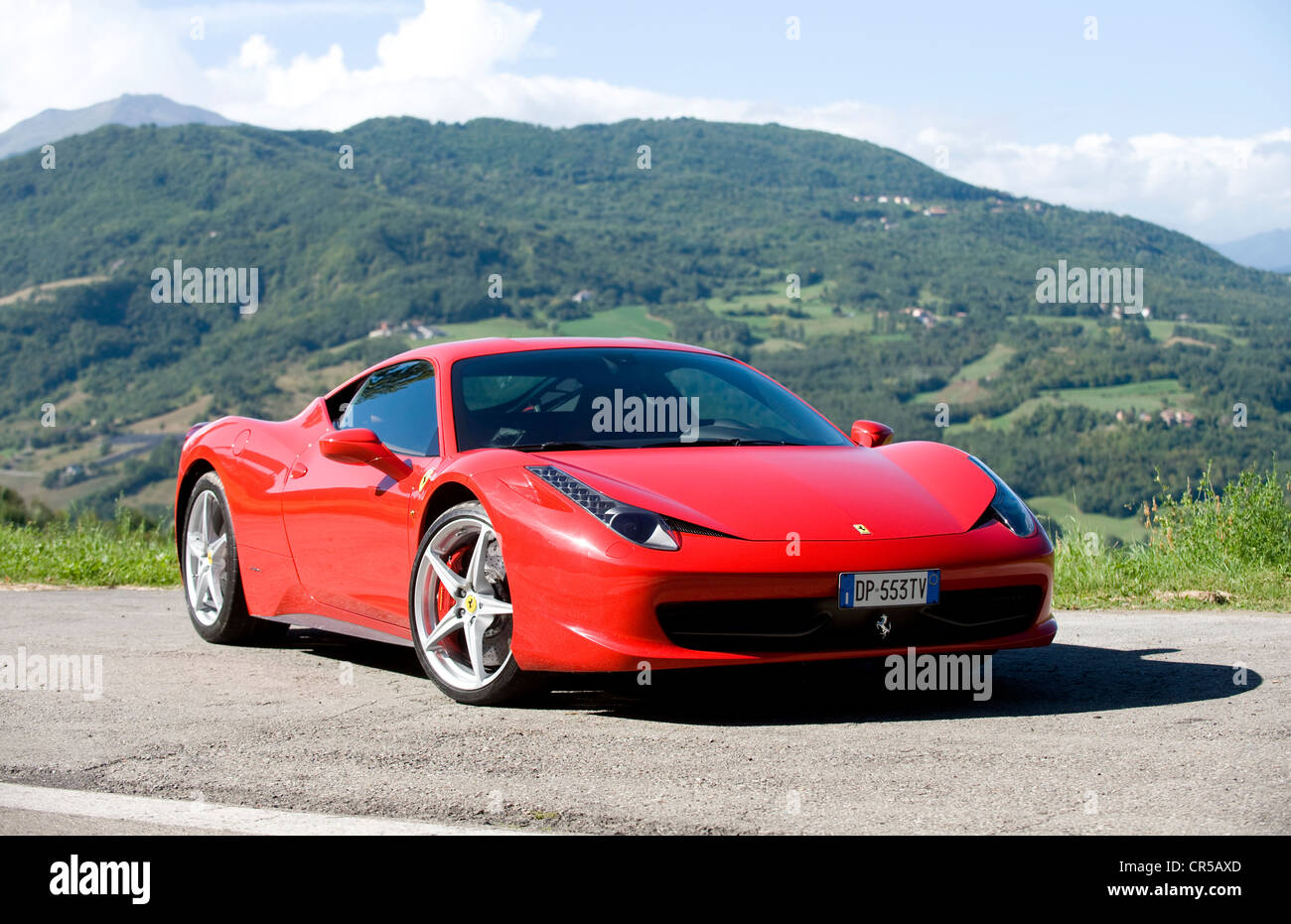 2011 Ferrari 458 Italia rot italienischen Supersportwagen in Modena Stockfoto
