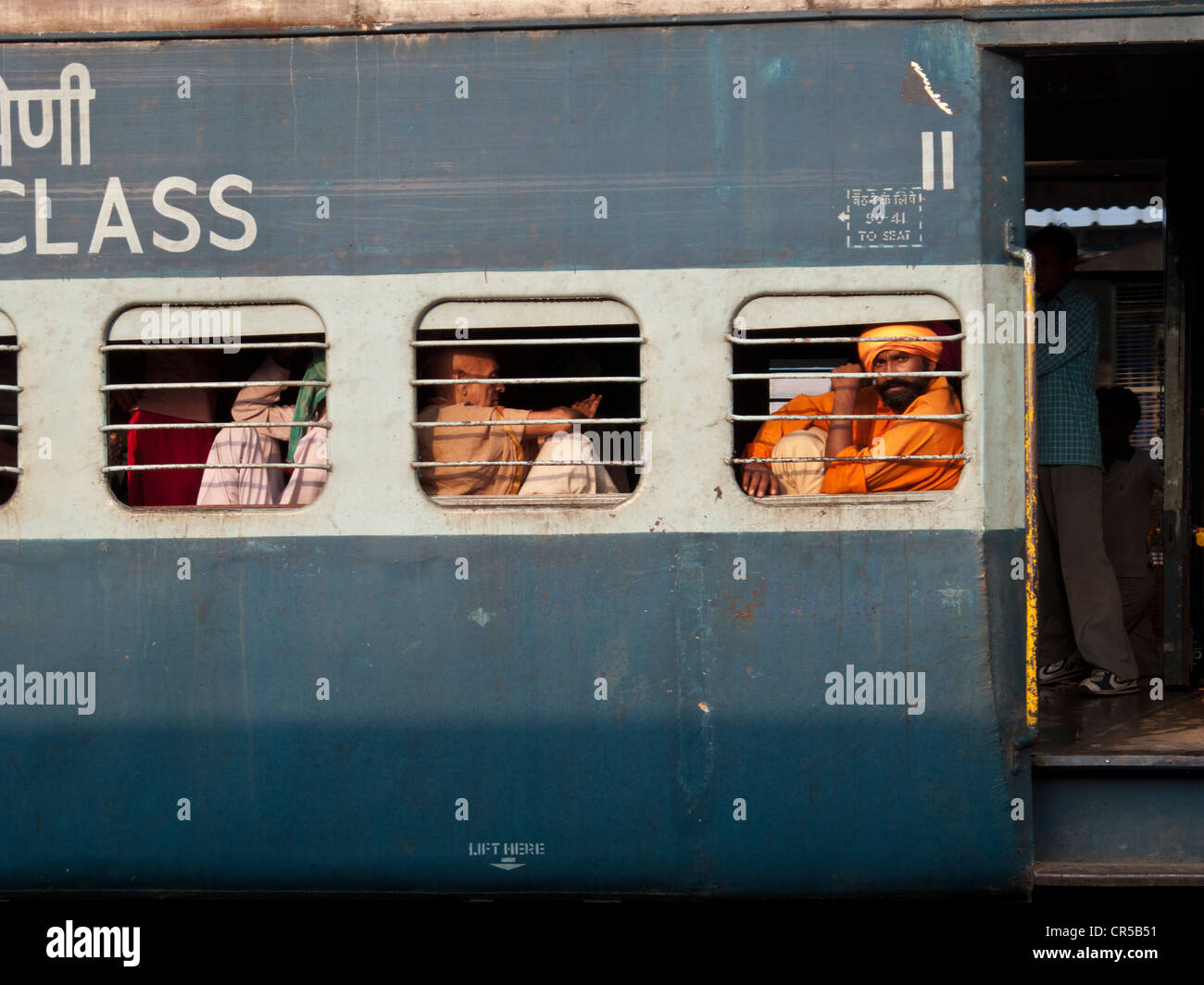 Stark frequentierten Zug der Indian Railways, New Delhi, Indien, Asien Stockfoto