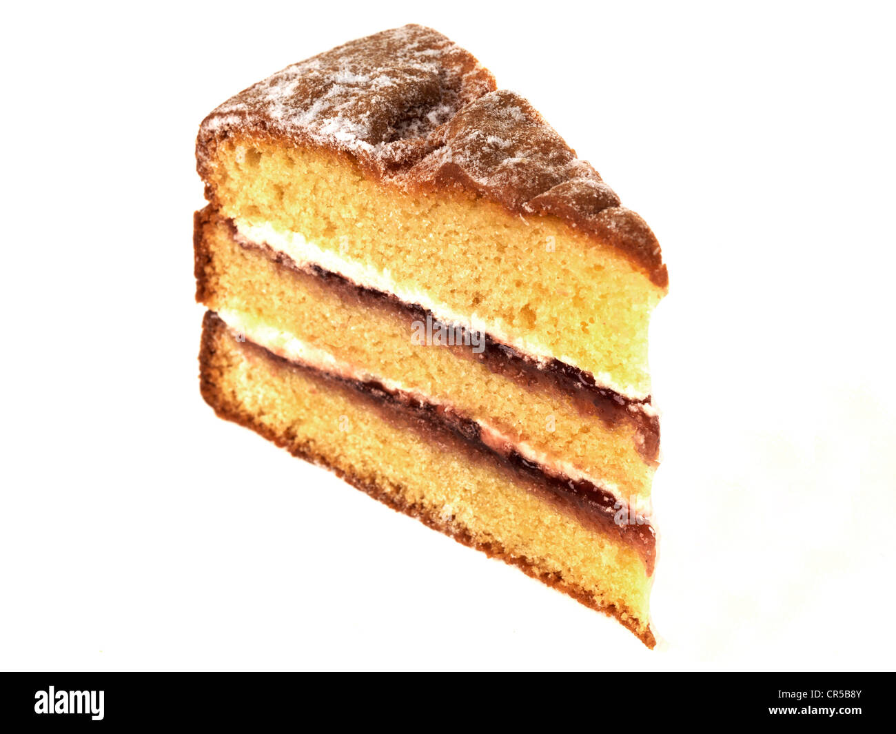 Dreischicht-Victoria Sandwich-Kuchen Stockfoto
