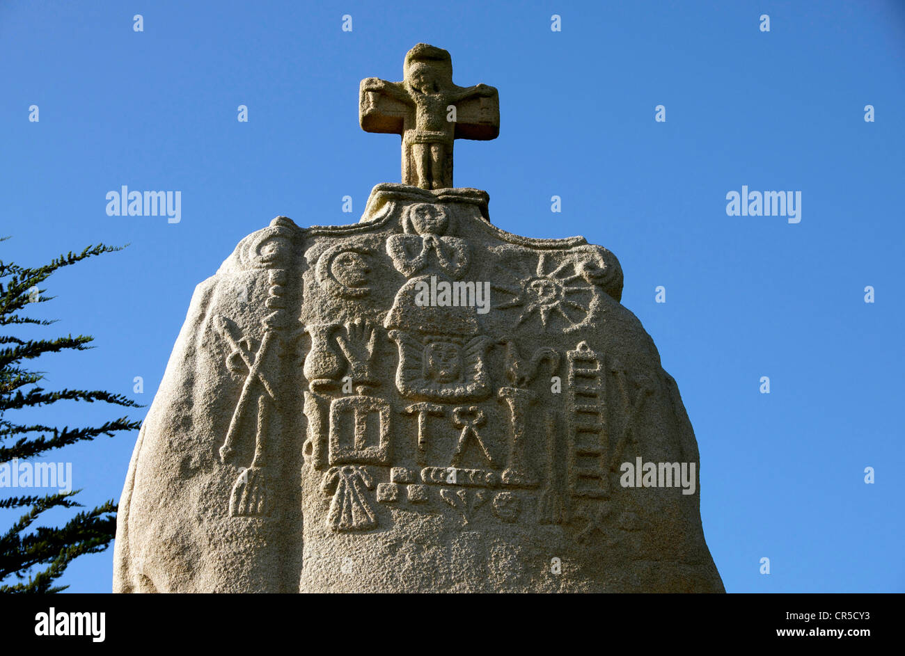 Frankreich, Cote d ' Armor, St. Uzec, menhir Stockfoto