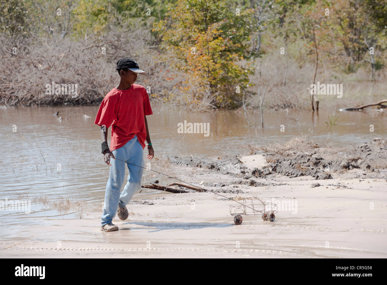 Botswana, Maun Region, Spiele für Kinder Stockfoto