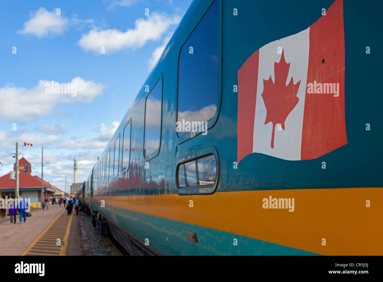 Kanada, New Brunswick, Acadia, Via Rail Montreal Moncton Train, Ankunft in Moncton Station Stockfoto