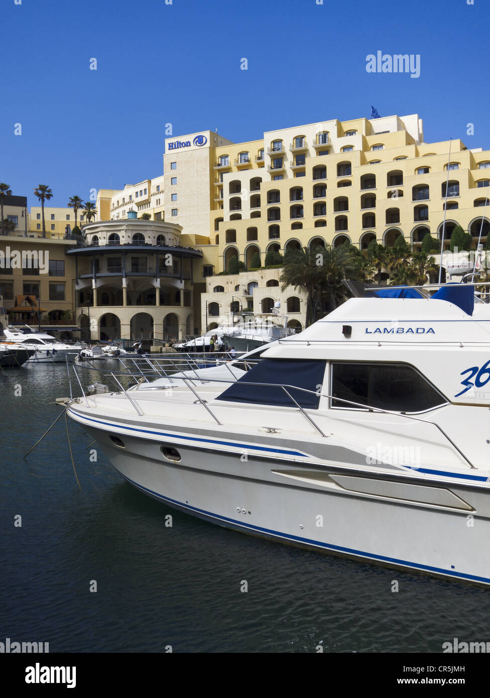 Portomaso Waterfront und Hilton Malta Hotel, St. Julians, Malta. Stockfoto