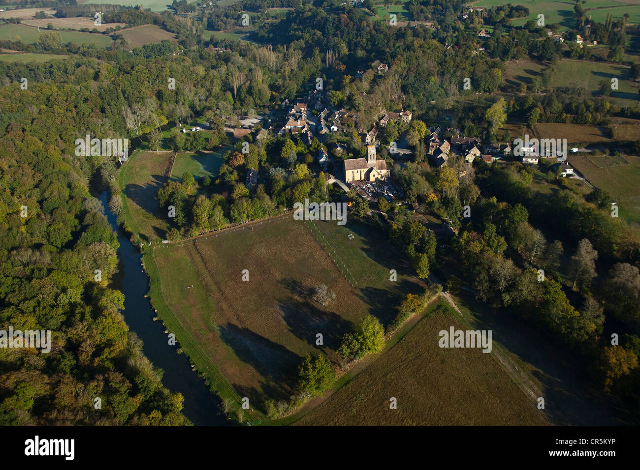 Orne, Frankreich, Normandie Maine regionaler Naturpark, Alpes Mancelles, Saint Ceneri le Gerei, etikettiert, Les plus Beaux Dörfer Stockfoto