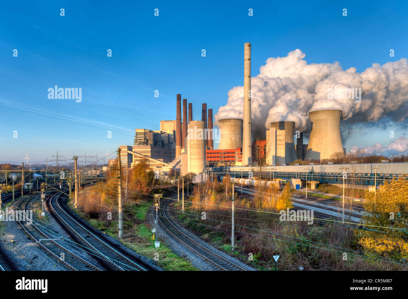 Braunkohlekraftwerk Neurath, Braunkohle befeuerten Kraftwerks, Grevenbroich, Nordrhein-Westfalen, Deutschland, Europa Stockfoto