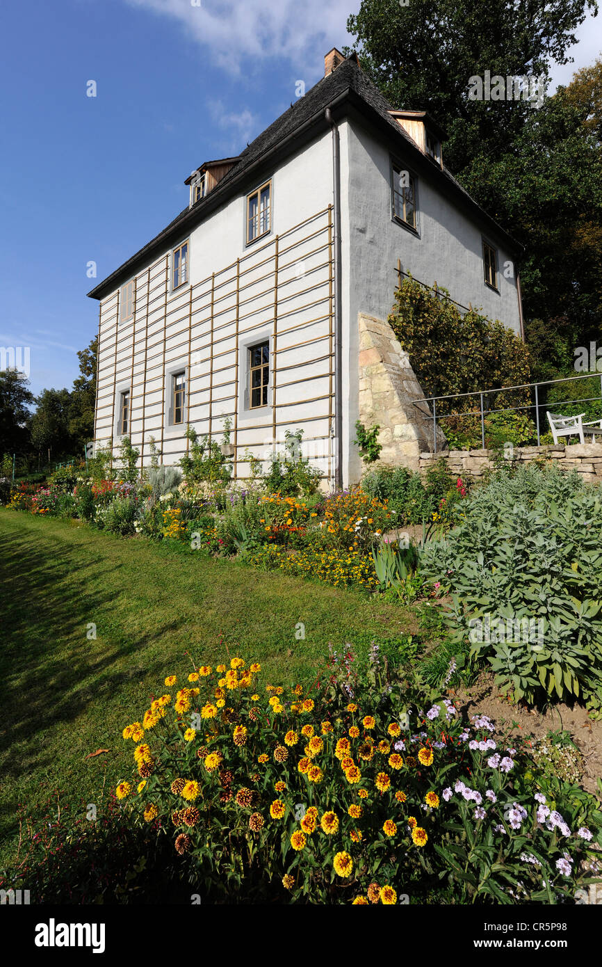 Goethes Gartenhaus im Park an der Ilm in Weimar, UNESCO-Weltkulturerbe, Thüringen, Deutschland, Europa Stockfoto