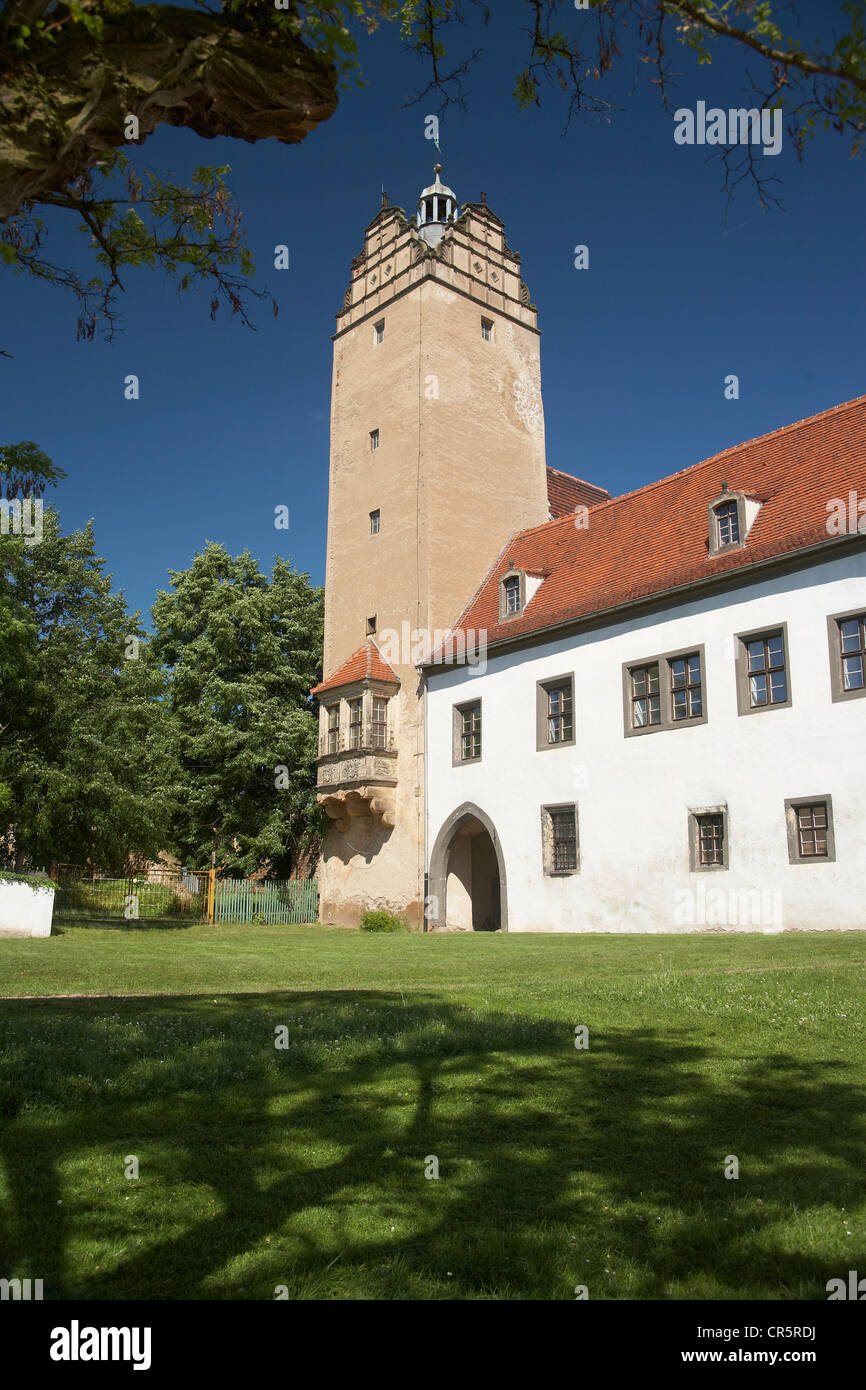 Schloss Strehla Burg, Süd-West-Turm, Sachsen, Deutschland, Europa Stockfoto