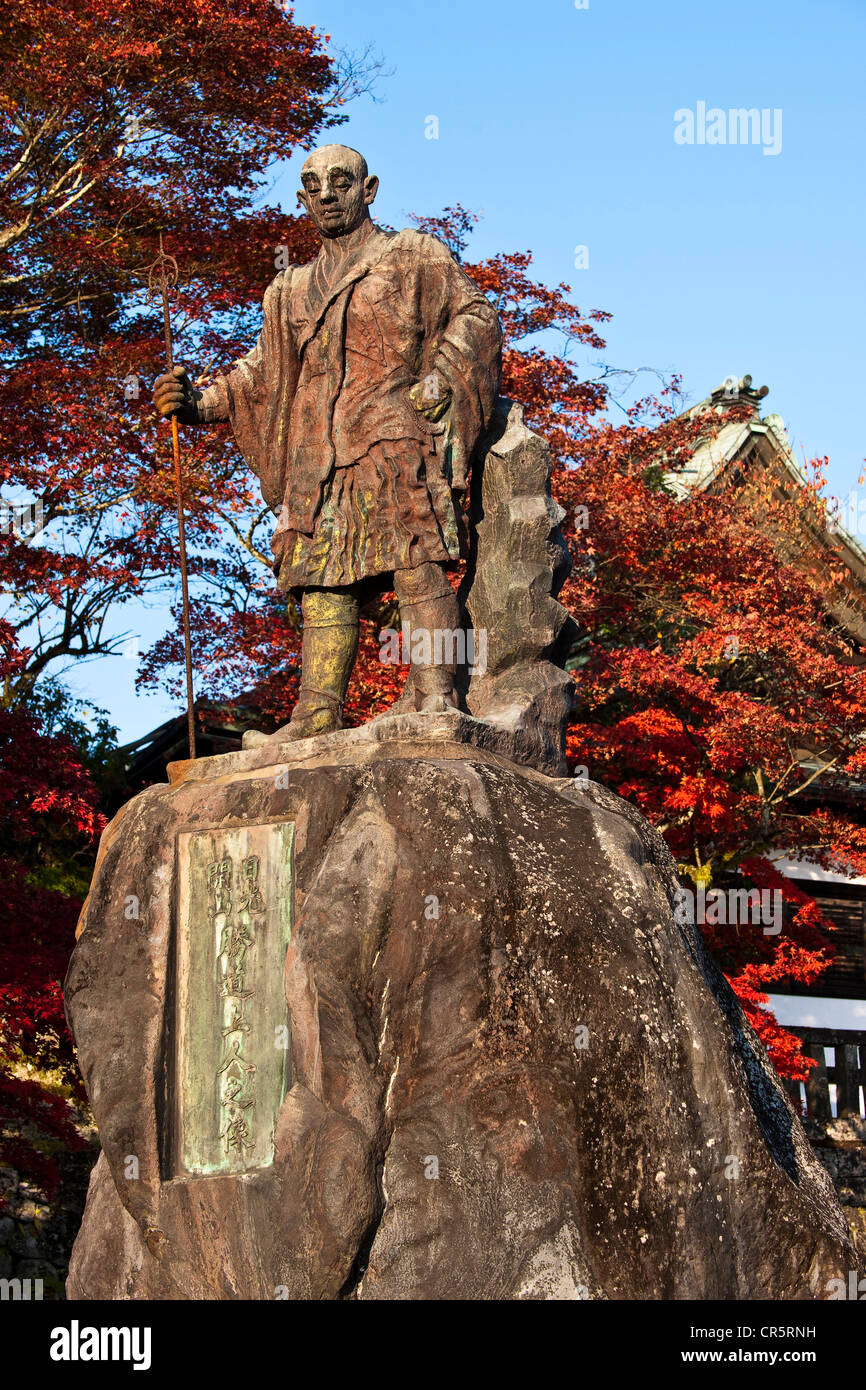 Japan, Insel Honshu, Kanto-Region, Stadt von Nikko, die Statue von Shonin Shodo, der Tempel des Rinno-Ji gründete Stockfoto