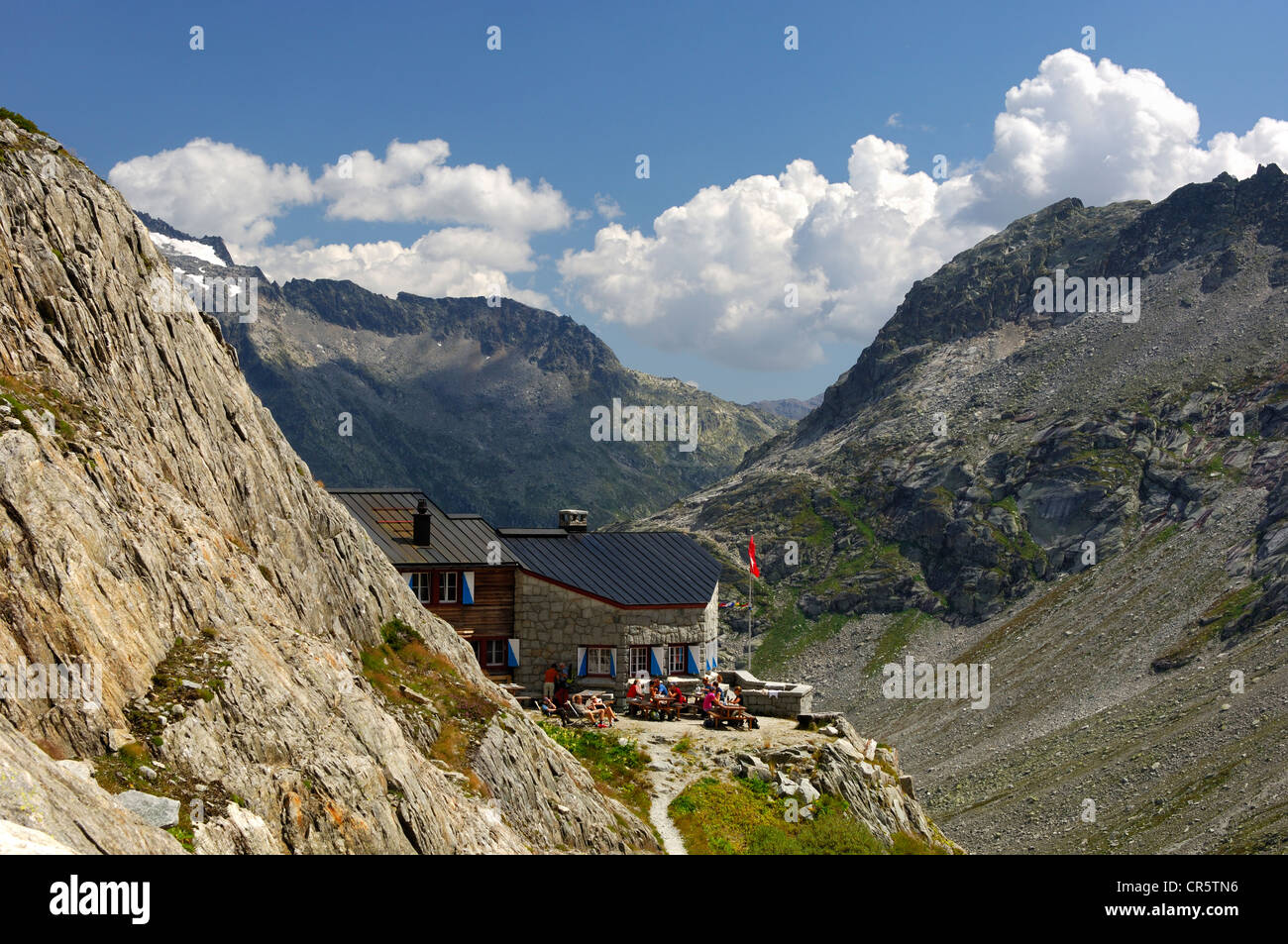 Baechlital Hütte aus den Schweizer Alpen-Club, Grimsel, Schweiz, Europa Stockfoto
