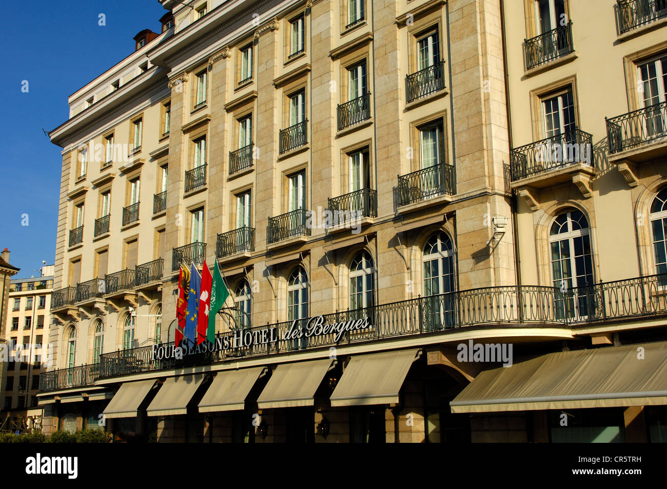 Vier Jahreszeiten Hotel des Bergues, Genf, Schweiz, Europa Stockfoto