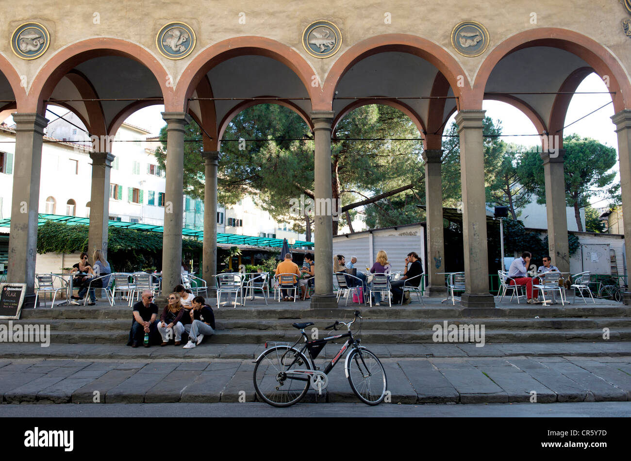 Italien, Toskana, Florenz, historische Zentrum UNESCO-Welterbe, Piazza dei Ciompi, Loggia del Pesce Stockfoto