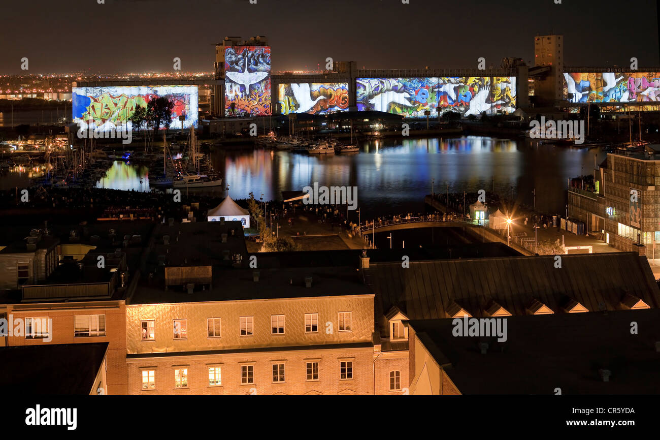 Kanada, Québec, Québec (Stadt), die Bilder-Mühle von Robert Lepage und Ex Machina, riesige Projektion von 600m auf 30m lang Stockfoto