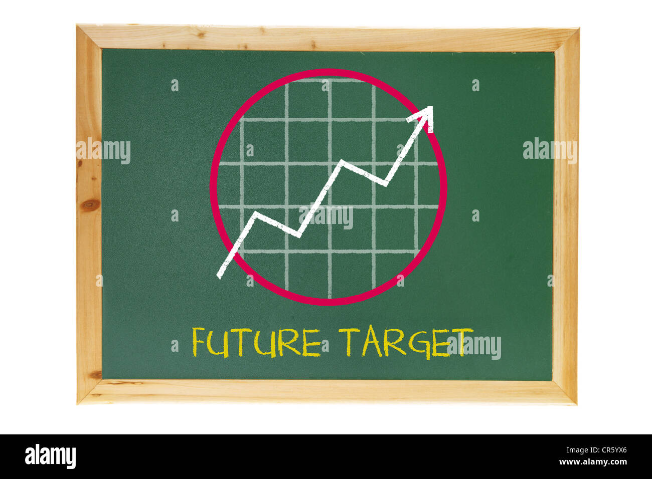 Schwarzes Brett mit Business Growth Chart Stockfoto