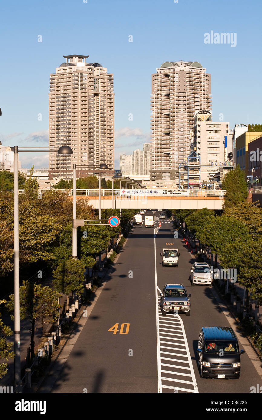 Insel Honshu, Japan, Tokyo, künstlichen Insel Odaiba, Verkehr Stockfoto