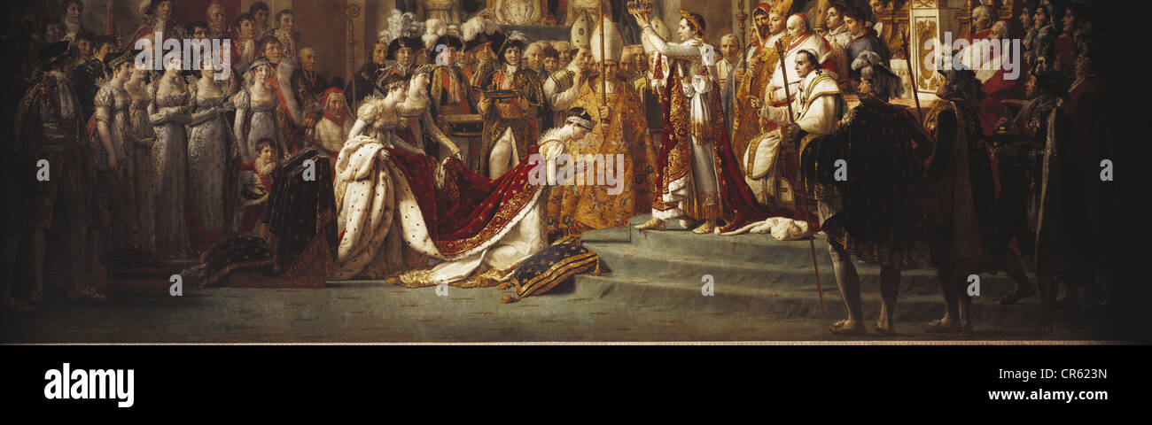 Napoleon I., 15.8.609 - 5.5.181, Kaiser von Frankreich, in voller Länge, während seiner Krönung Notre Dame, Paris, Frankreich, 2.12.1804, Stockfoto