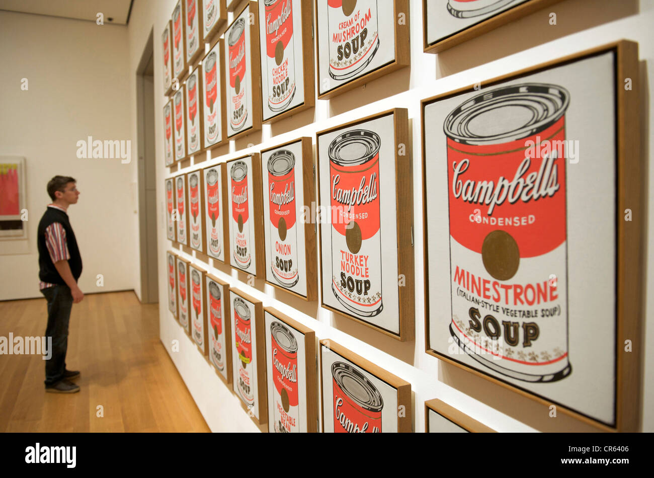 Vereinigte Staaten, New York City, Manhattan, Museum of Modern Art, MOMA, Campbells Soup Cans (1962) von Andy Warhol Stockfoto