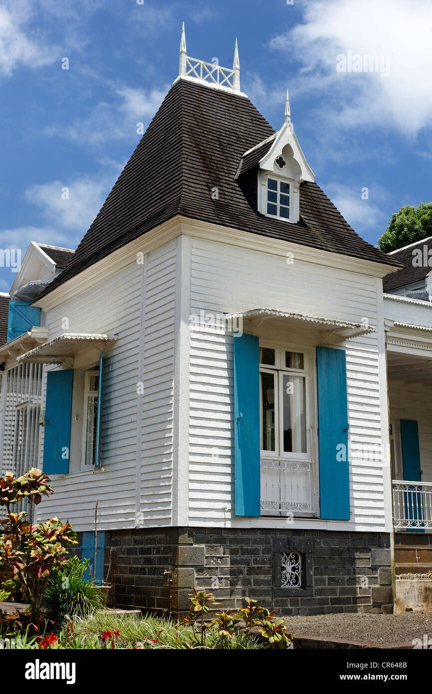 Mauritius, Plaines Wilhems District, Curepipe, Domaine des Aubineaux, erbaut im Jahre 1872, das Holzhaus ist konstruiert, um eine Stockfoto