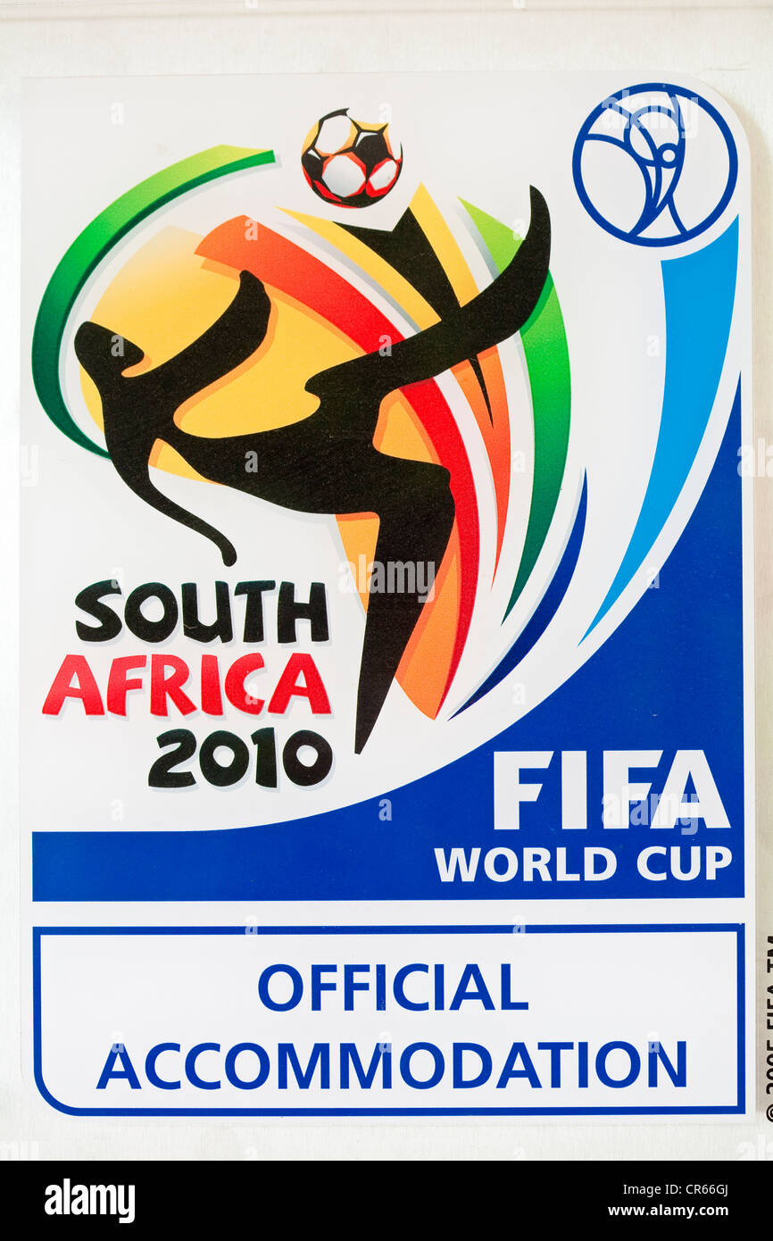 FIFA-Logo für die offiziellen Hotels der Fußball-Weltmeisterschaft 2010 in Südafrika, Provinz Gauteng, Johannesburg Stockfoto