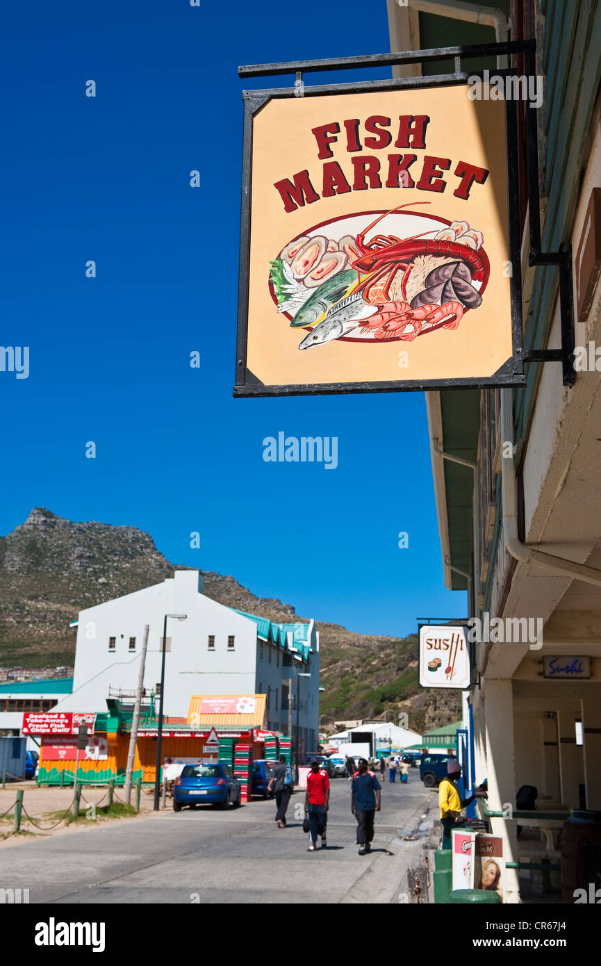 Südafrika, Western Cape, Cape Peninsula, Hout Bay, Hafen, Fischmarkt abonnieren Stockfoto