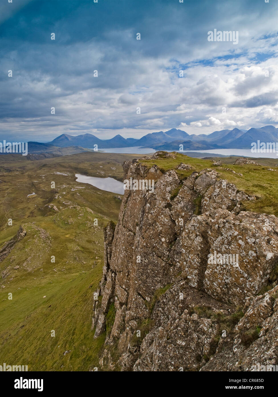 Die Skye Cuillin von Dun Caan, Raasay, Schottland Stockfoto