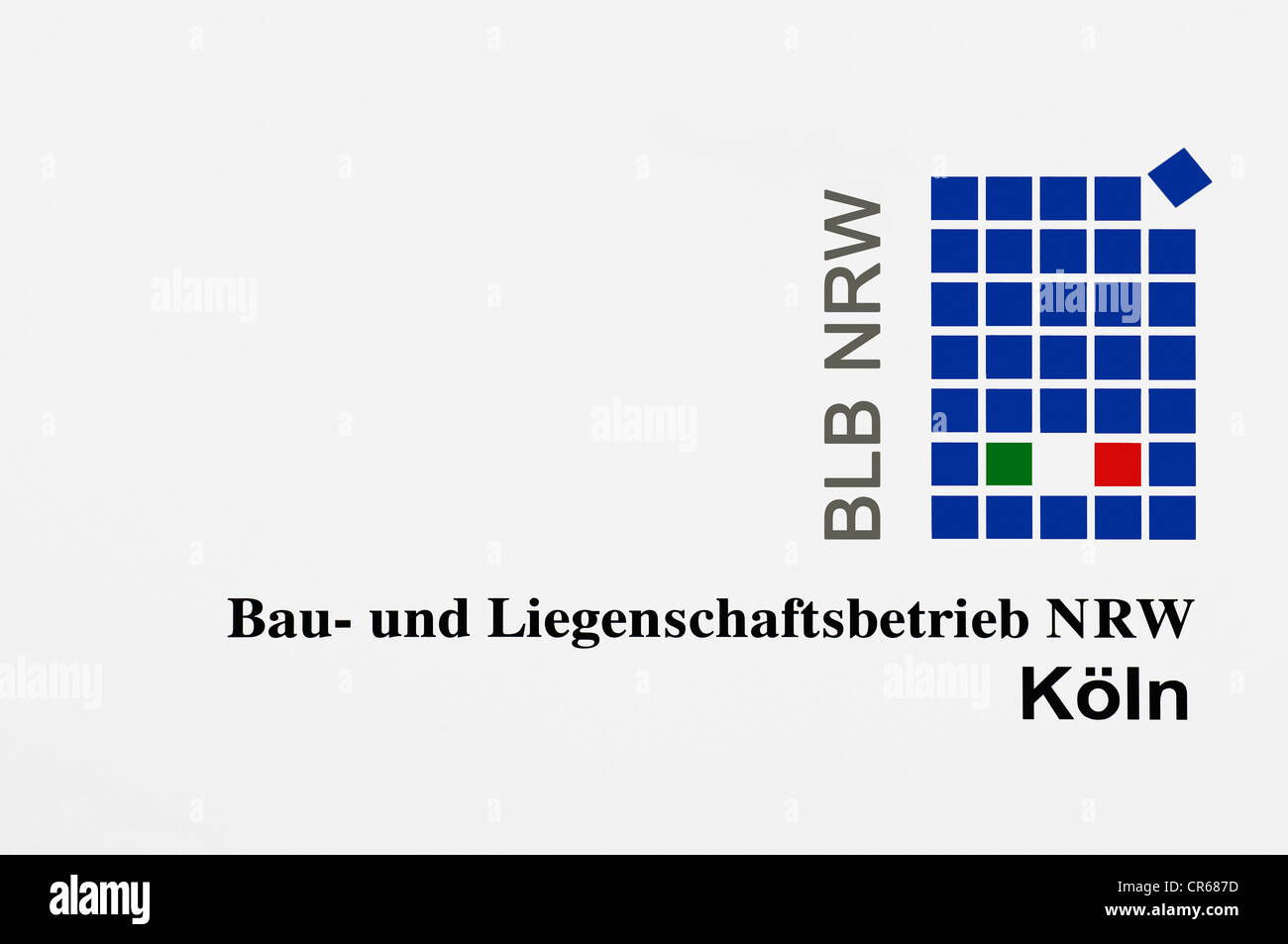 Logo der "BLB NRW-Bau - Und Liegenschaftsbetrieb NRW Köln", Bau und Immobilien-Gesellschaft in Köln, Nordrhein-Westfalen Stockfoto
