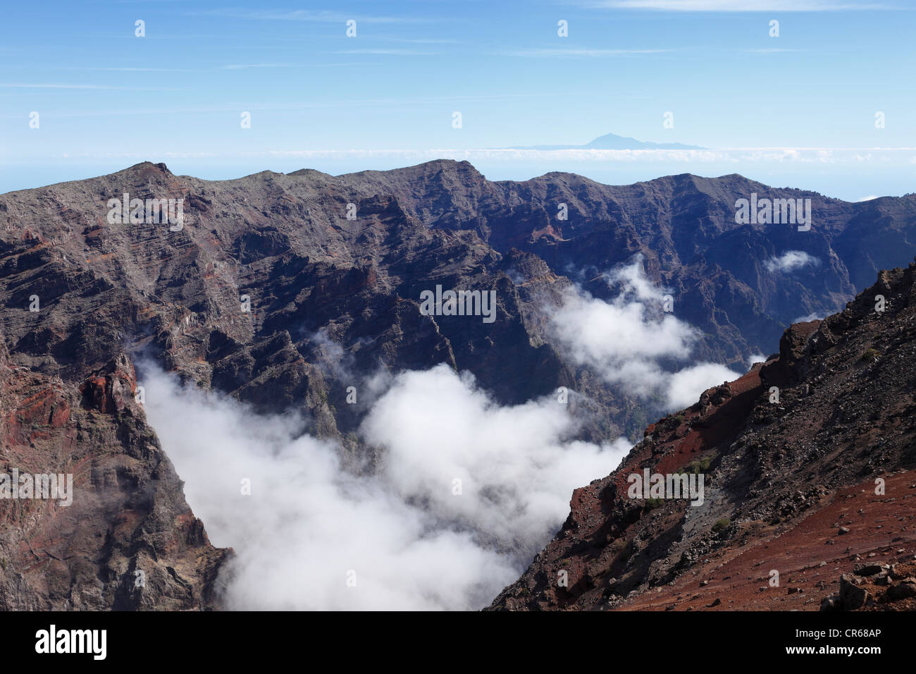 Spanien, La Palma, Ansicht der Caldera de Taburiente Stockfoto