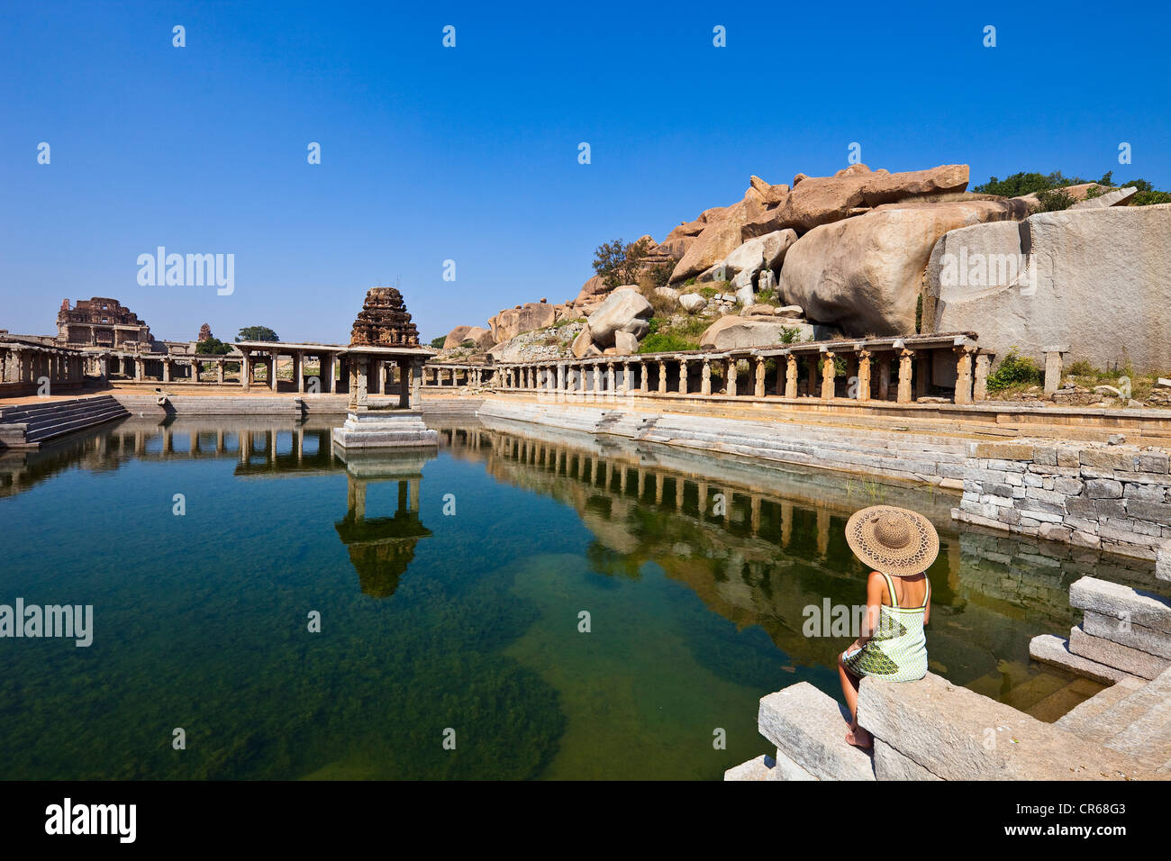 Indien Karnataka State Hampi Hauptstadt des letzten großen hinduistischen Königreich von Vijayanagar zwischen 14. 16. Jahrhunderte-Weltkulturerbe als Welt Stockfoto