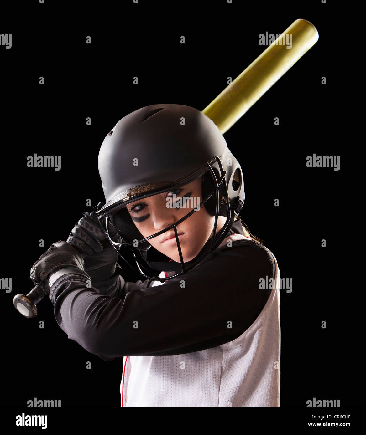 Porträt von Aufdrängend Softball Mädchen (12-13) Stockfoto