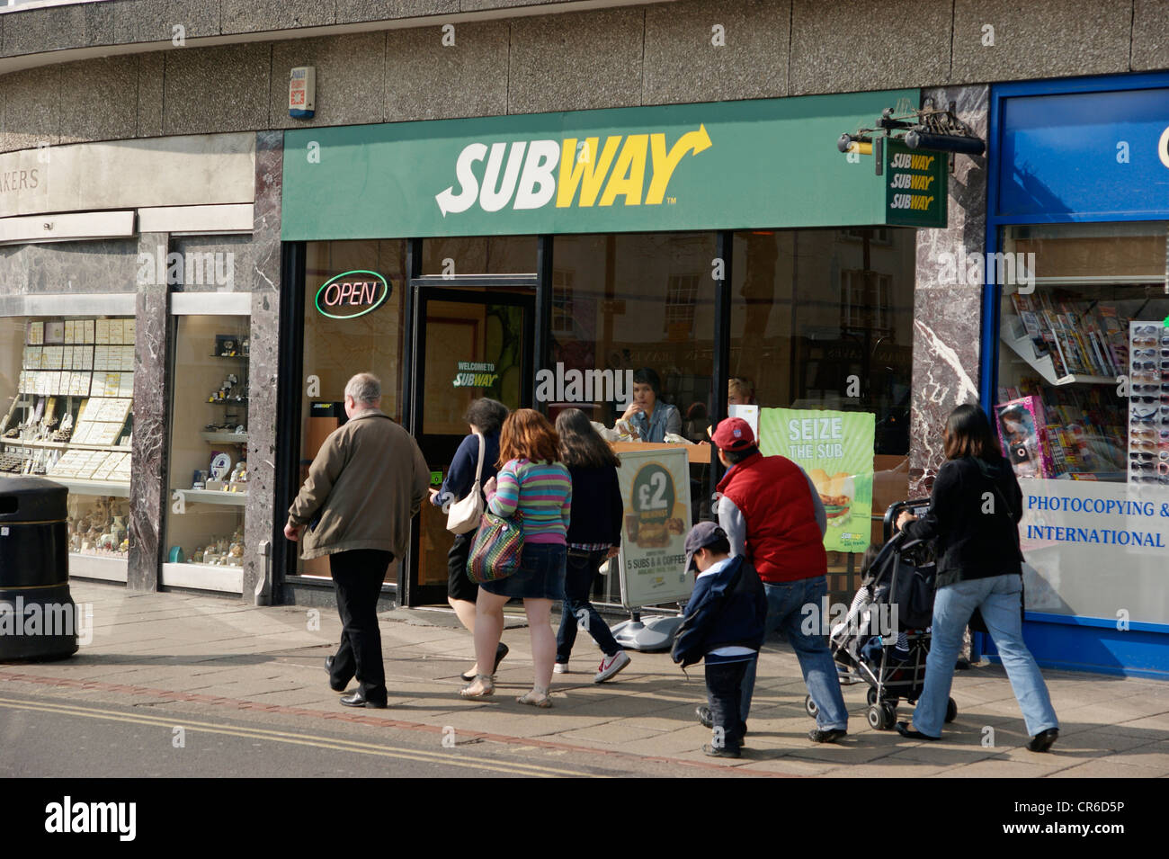 Subway Restaurant Shop Verkauf belegte Brötchen, Baguettes etc. Worthing West Sussex UK Stockfoto