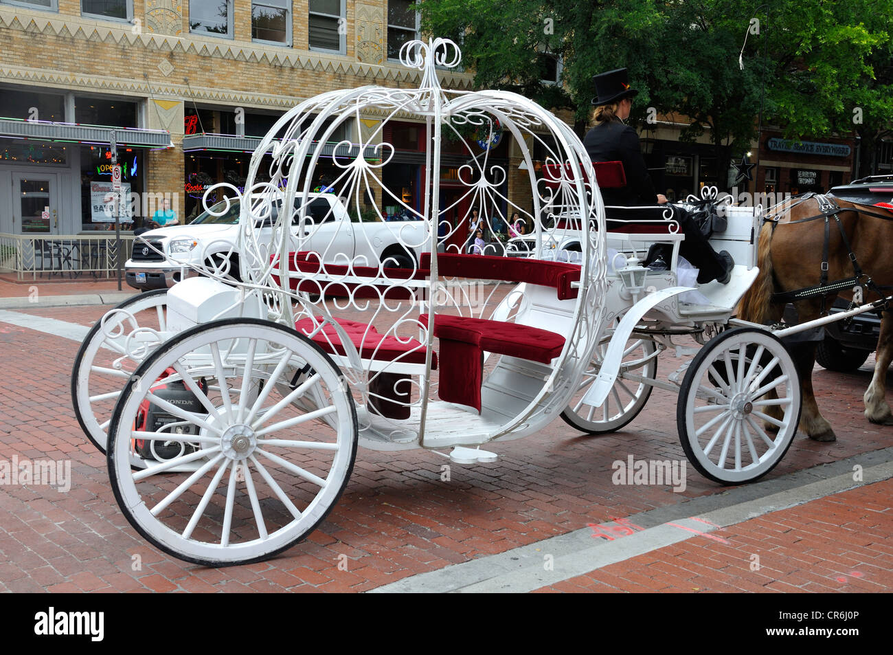 Cinderella Kurbis Kutsche Fur Sightseeing Fort Worth Texas Usa Stockfotografie Alamy