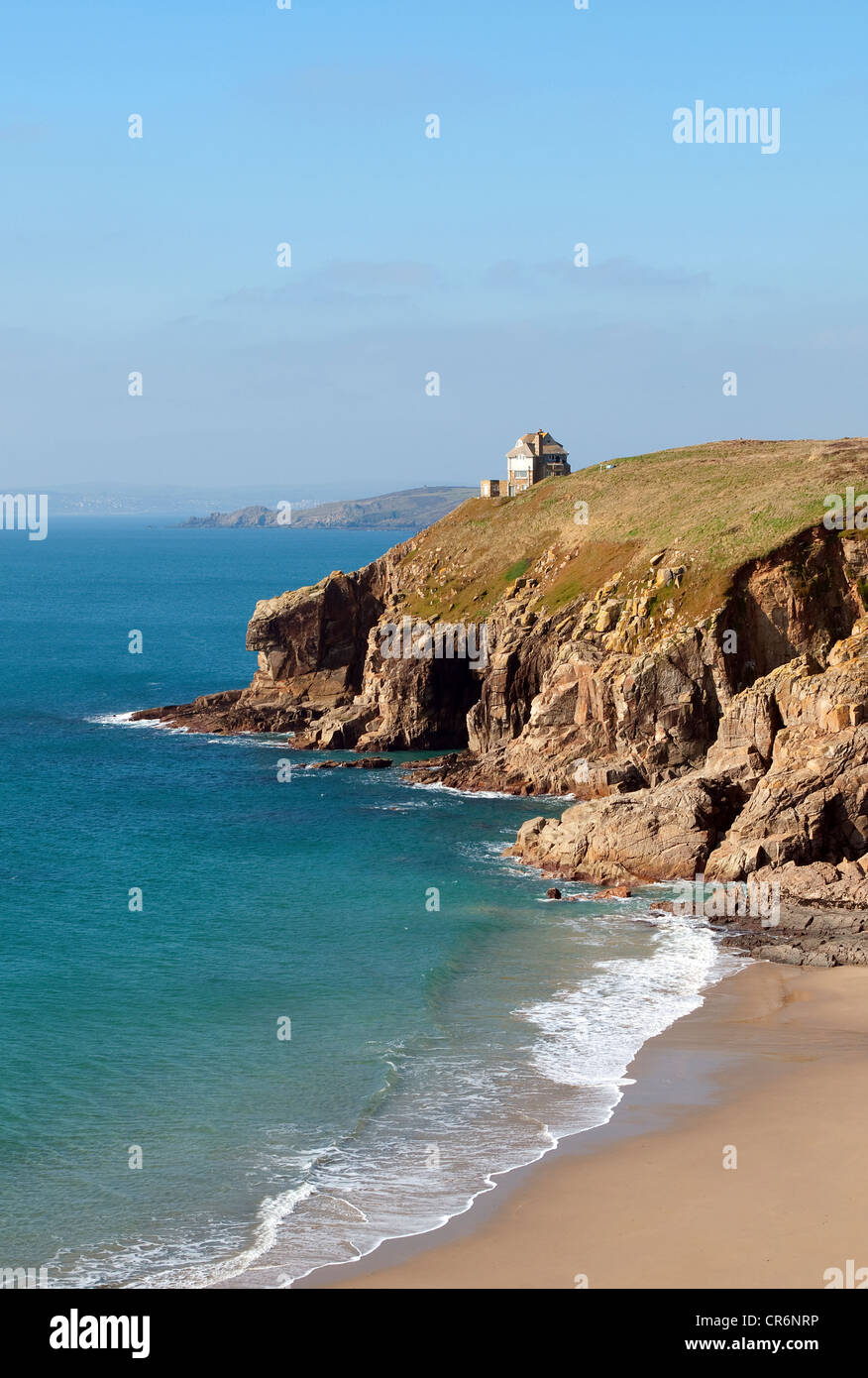 Rinsey Kopf an der kornischen Küste in der Nähe von Porthleven in Cornwall, Großbritannien Stockfoto