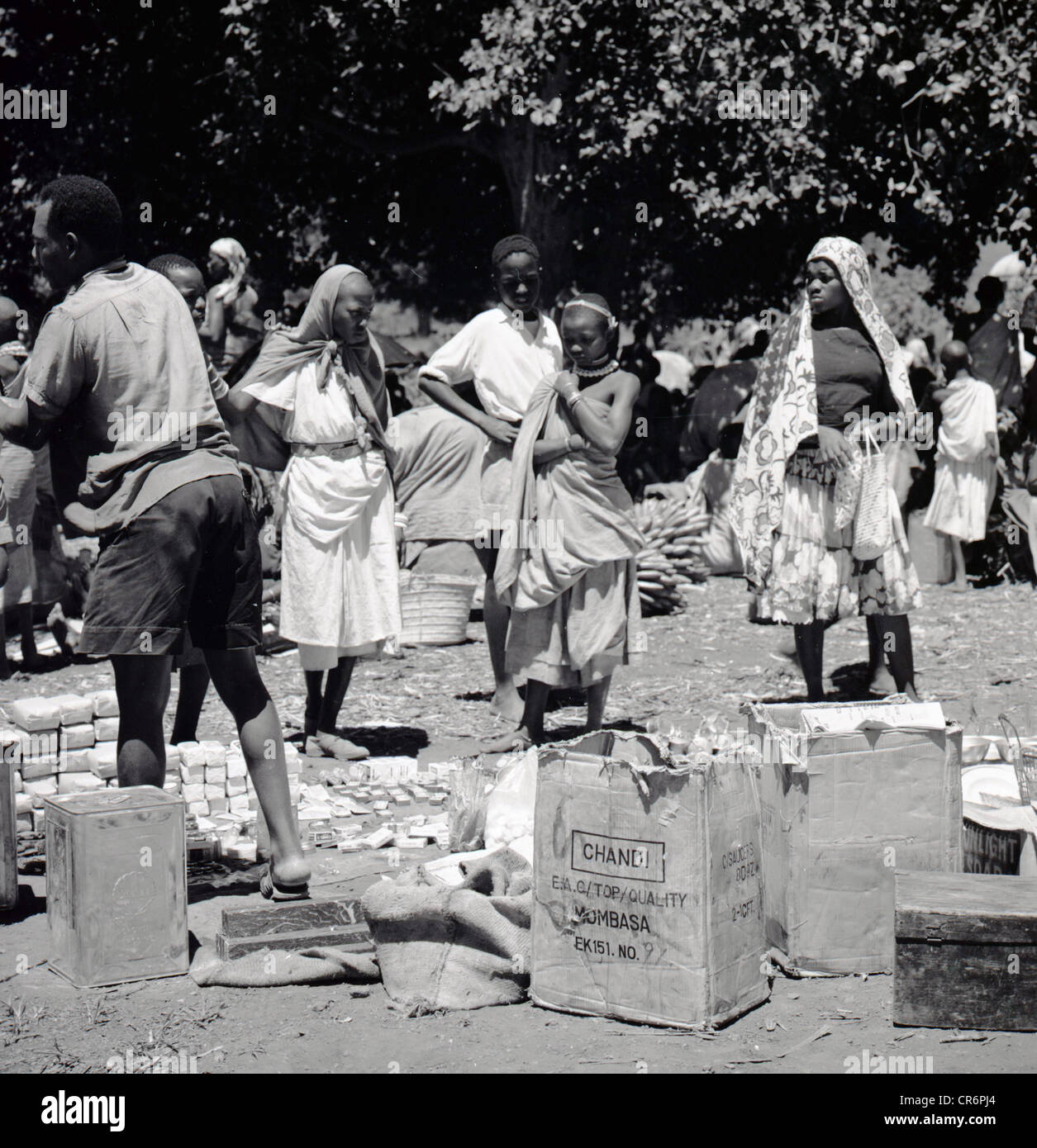 Einheimischen Handel in einem Dorf Markt, Tunesien, Afrika, 1950er Jahre. Stockfoto