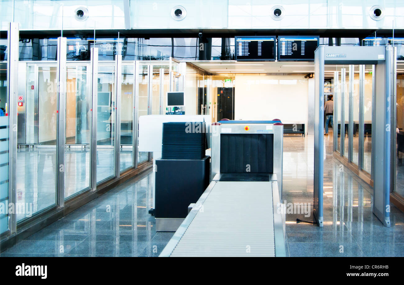 Sicherheit-Kontrollpunkt am Flughafen Stockfoto