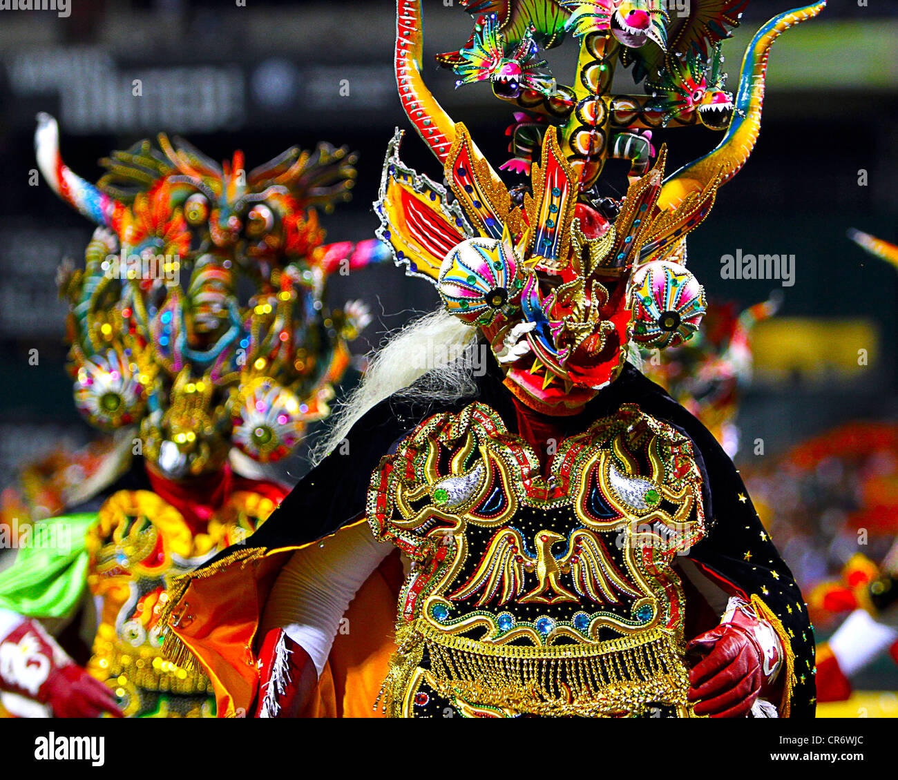 Bolivianische Tänzer Stockfoto