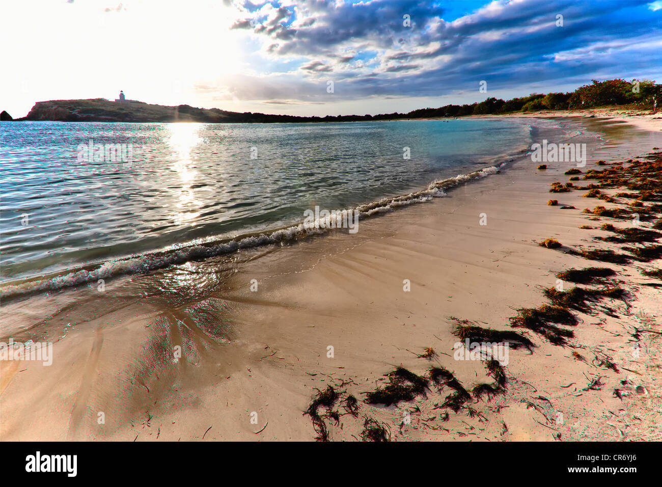 Weitwinkelaufnahme des Karibik-Strand, Playa Sucia, Cabo Rojo, Puerto Rico Stockfoto