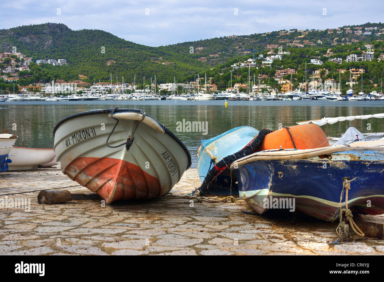 Boote, Port Andratx, Südwestküste, Mallorca, Balearen, Spanien, Europa Stockfoto