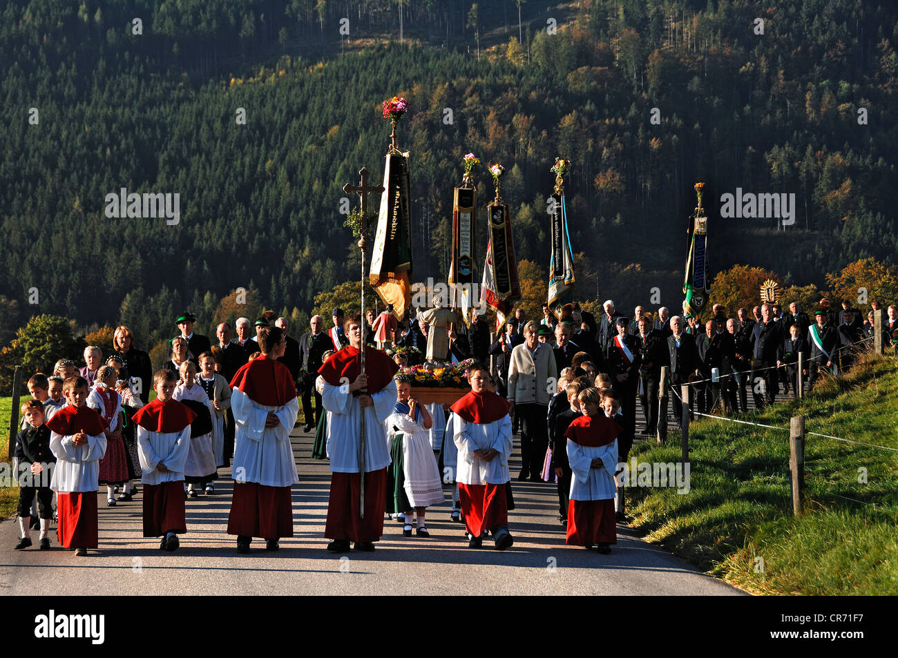 Thanksgiving-Prozession in Ramsau, Upper Bavaria, Bayern, Deutschland, Europa Stockfoto