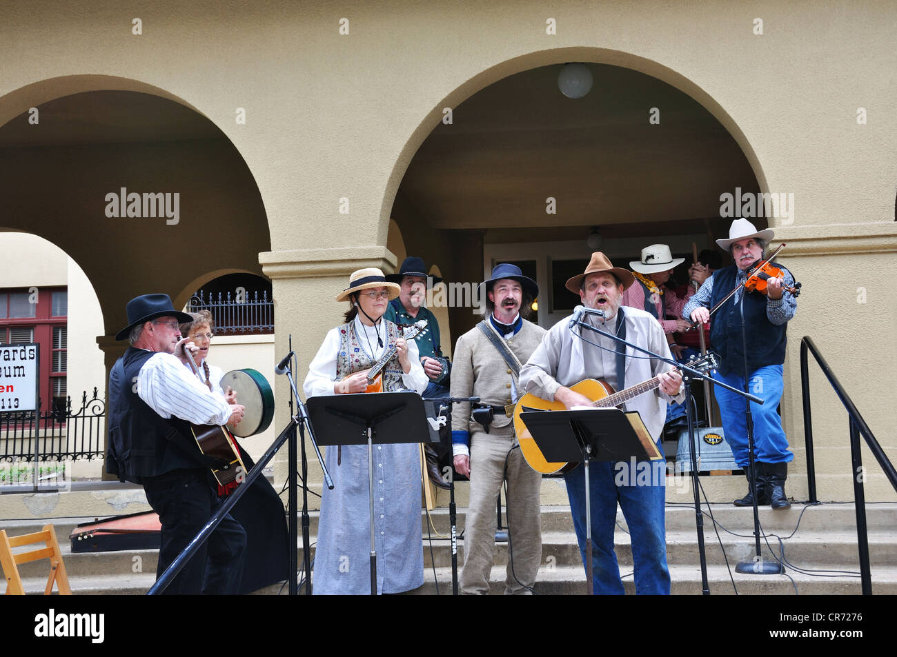 Alte West Frontier Reenactment in Fort Worth, Texas, USA - Musikkapelle Stockfoto