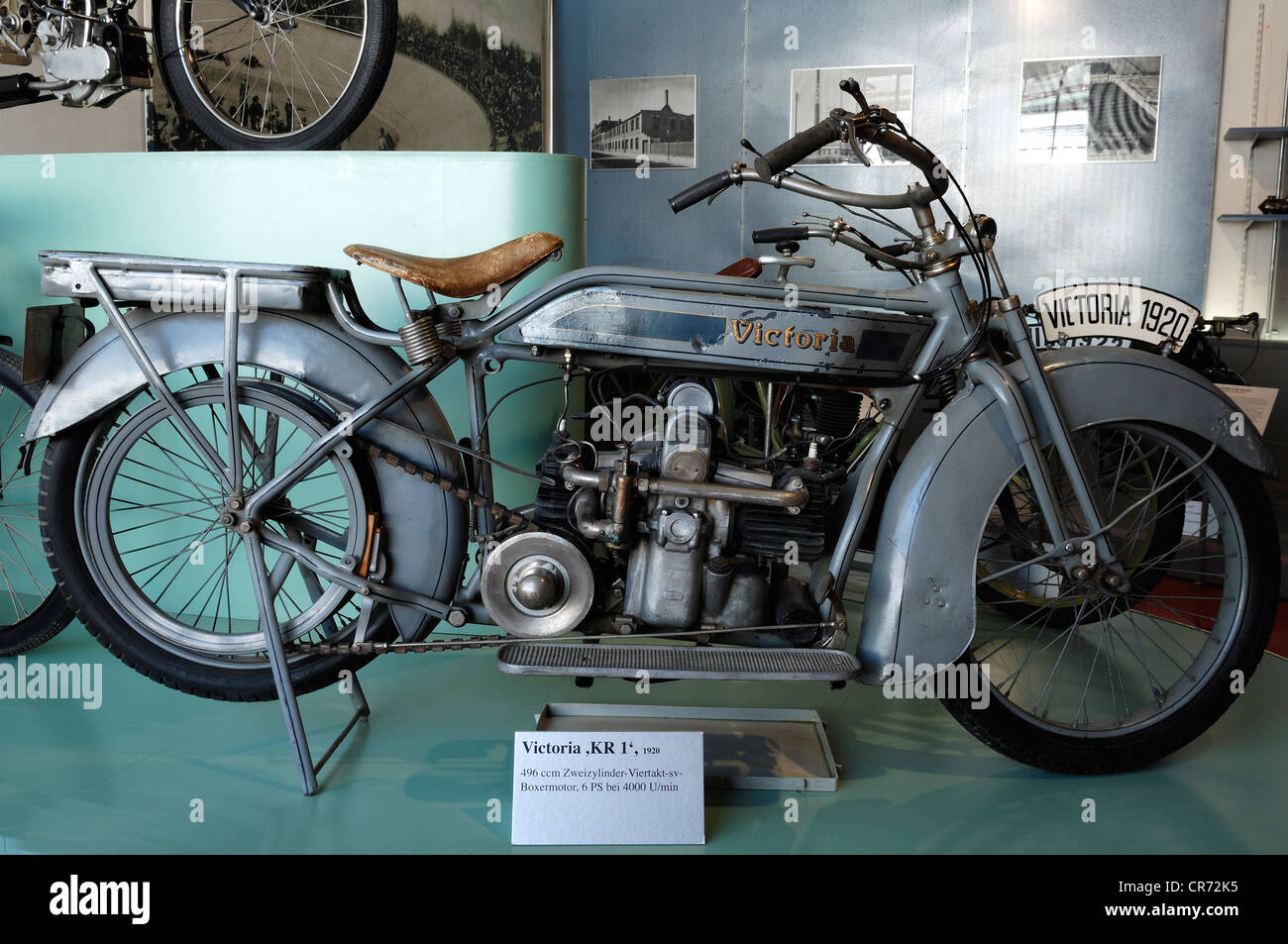 Motorrad "Victoria KR 21' aus dem Jahre 1920 im Museum für Industriekultur,  Aeussere Sulzbacher Straße 60-62, Nürnberg Stockfotografie - Alamy
