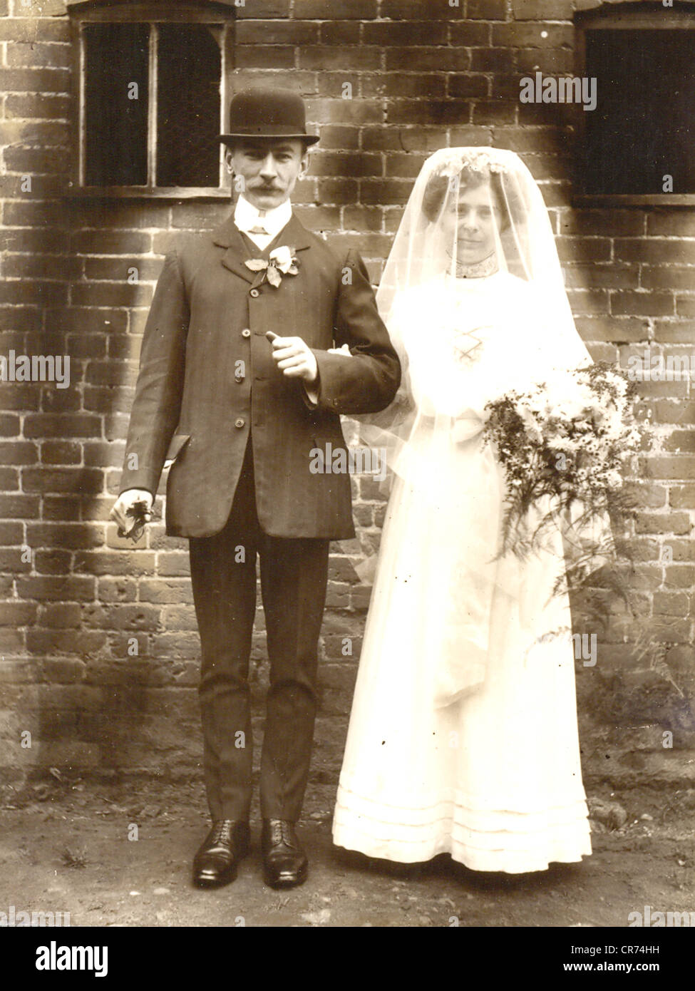 Porträt des Vaters und der Braut Stockfoto