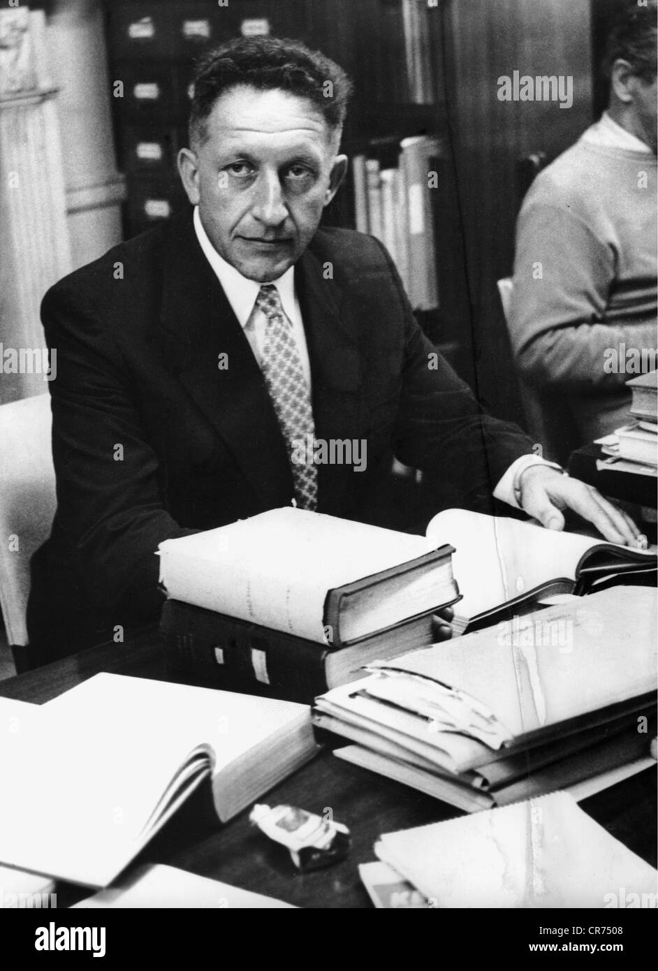 Eichmann, Adolf, 19.3.1906 - 1.6.1962, deutscher SS-Offizier, Eichmann-Prozess, 2.4.- 15.12.1961, Kommandant Selinger, Israel, 13.7.1960, Stockfoto