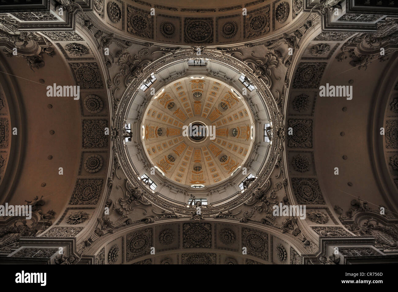 Im Inneren Kuppel des römisch-katholischen Theatine Kirche St. Cajetan, Spätbarock, Salvatorplatz 2, München, Bayern, Deutschland, Europa Stockfoto