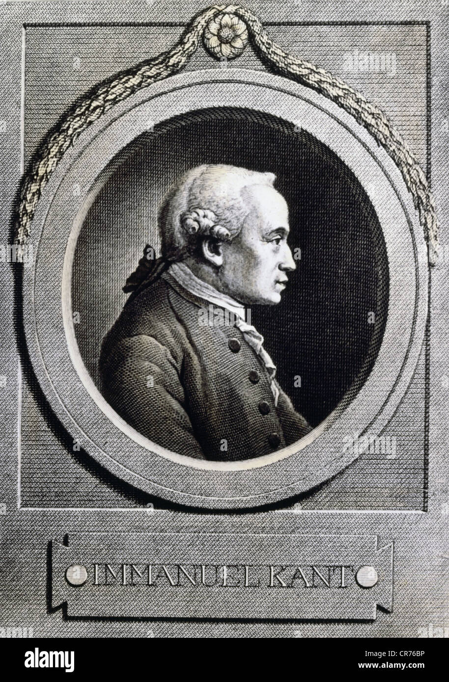 Kant, Immanuel, 22.4.1724 - 12.2.1804, deutscher Philosoph, Porträt, Kupferstich, 18. Jahrhundert, private Sammlung,, Artist's Urheberrecht nicht gelöscht werden Stockfoto