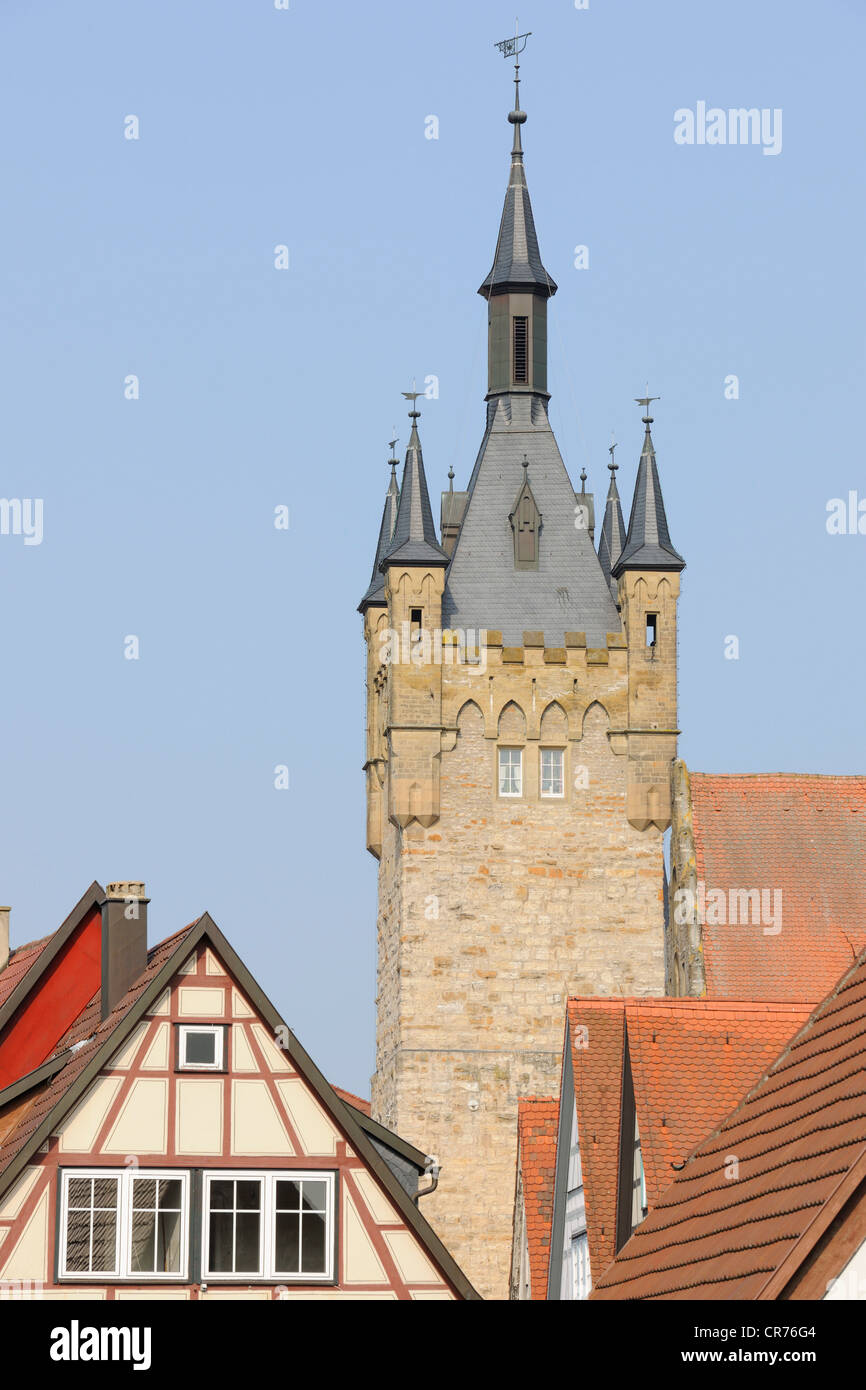 Blauer Turm-Turm in Bad Wimpfen, Baden-Württemberg, Deutschland, Europa Stockfoto