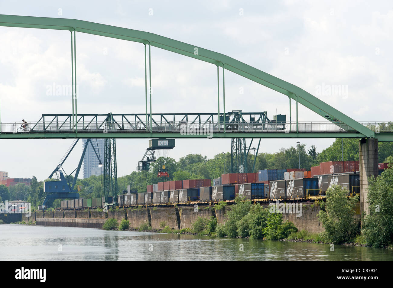 Eisenbahn-Container Fracht-terminal Niehl, Köln Stockfoto