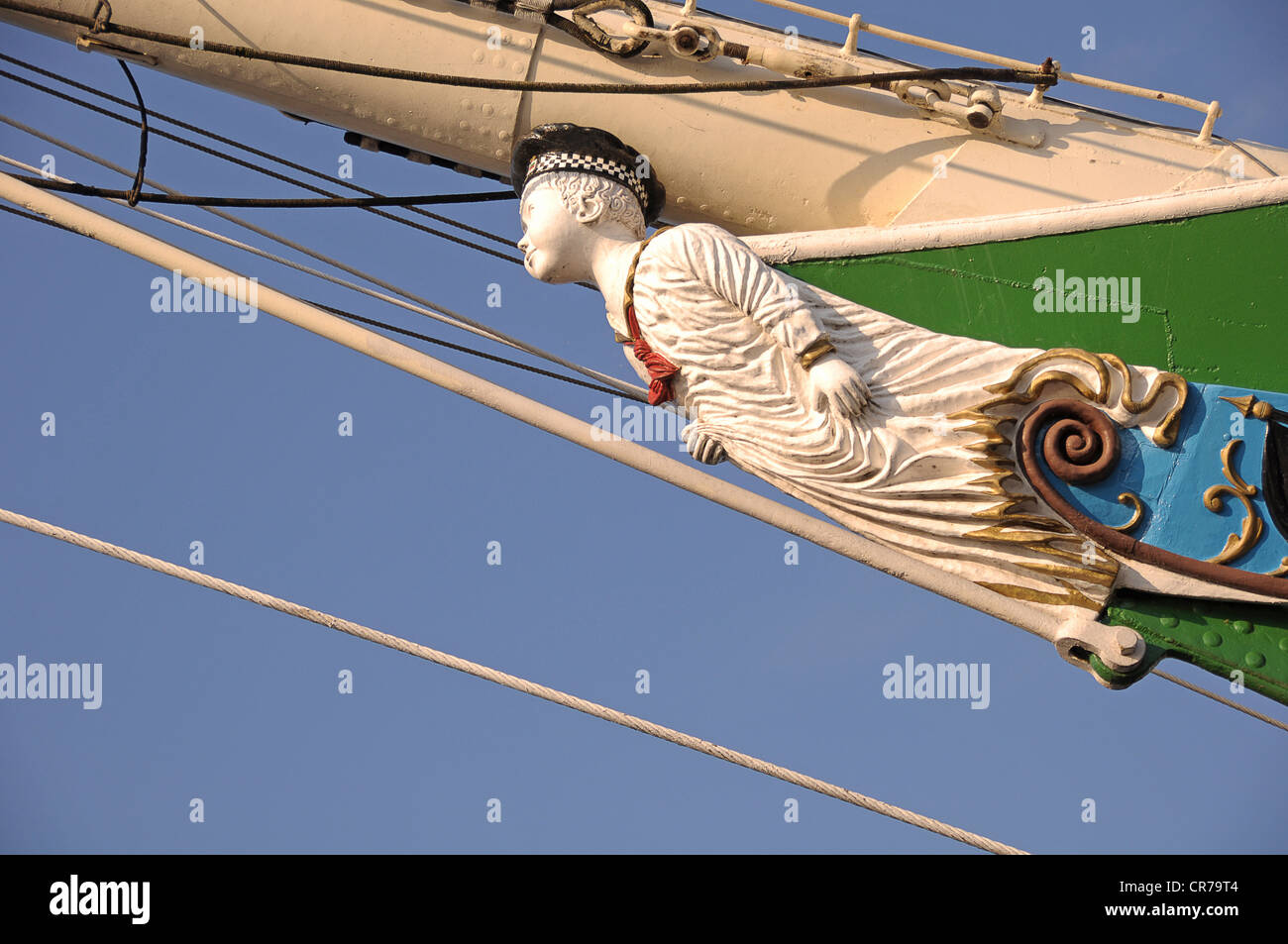 Galionsfigur der Rickmer Rickmers, Museumsschiff, Hamburg, Deutschland, Europa Stockfoto