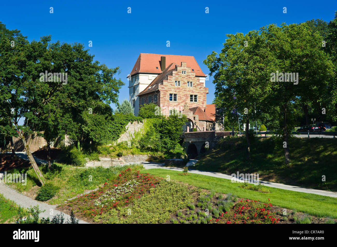 Schloss Neuburg Burg, Obrigheim, Odenwald, Neckar, Baden-Württemberg, Deutschland, Europa Stockfoto